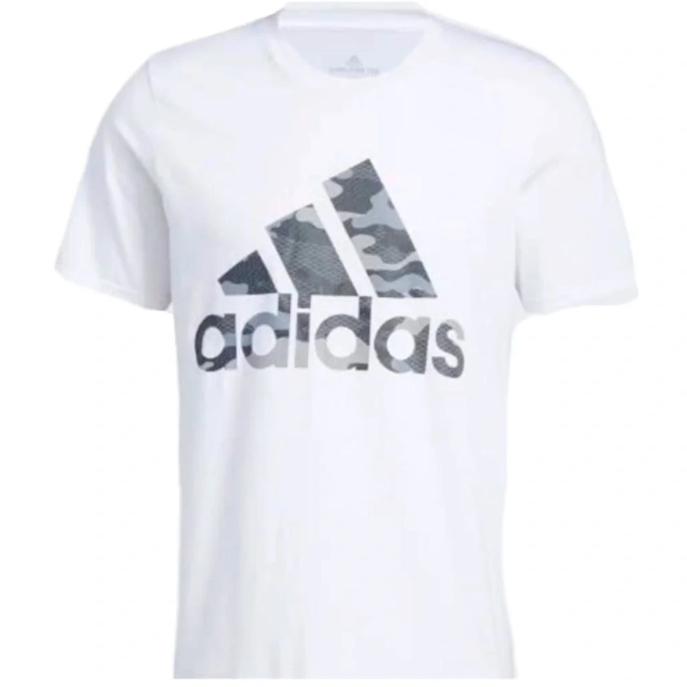 Adidas Badge of Sport Texture Camo TEE Men's White T-Shirt Size Large
